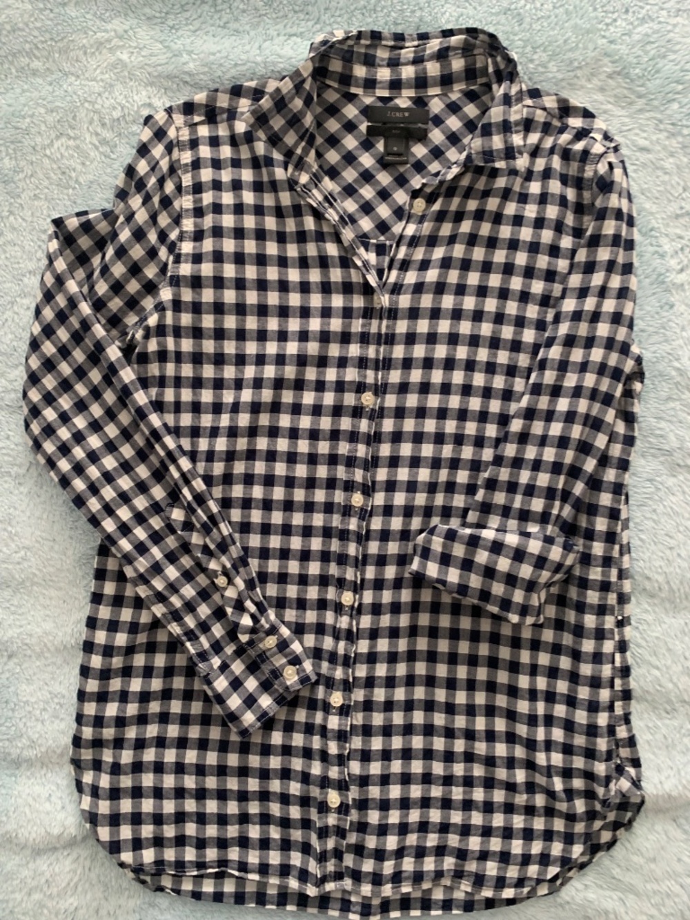 J.Crew Gingham classic button-down shirt in boy fit, Size 0